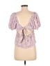 Lush 100% Polyester Pink Short Sleeve Blouse Size L - photo 2
