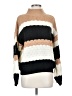 Mine 100% Acrylic Color Block Tan Turtleneck Sweater Size S - photo 1