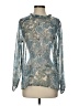 World Market 100% Polyester Silver Long Sleeve Blouse Size Sm - Med - photo 1