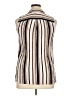 I.N. Studio 100% Rayon Stripes Ivory Sleeveless Button-Down Shirt Size XL - photo 2