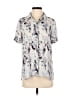 Cynthia Rowley TJX Print Silver Short Sleeve Blouse Size S - photo 1