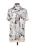Cynthia Rowley TJX Print Silver Short Sleeve Blouse Size S - photo 2