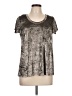 Row A Metallic Silver Short Sleeve Top Size L - photo 1