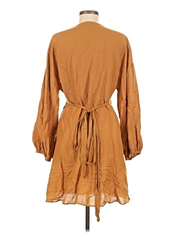 Madewell Linen-Blend Balloon-Sleeve Wrap Dress (view 2)