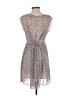 Madewell 100% Polyester Print Gray Casual Dress Size XXS - photo 2