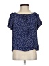 Express Outlet 100% Rayon Stars Blue Short Sleeve Blouse Size XXS - photo 1
