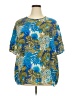 MELROSE STUDIO Tropical Blue Short Sleeve Blouse Size 2X - photo 1