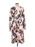 Halogen 100% Polyester Print Pink Casual Dress Size L - photo 2