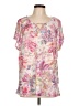Rebecca Malone 100% Polyester Pink Short Sleeve Blouse Size L - photo 1