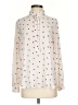 Ann Taylor LOFT 100% Polyester Hearts Ivory Long Sleeve Blouse Size S - photo 1