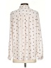 Ann Taylor LOFT 100% Polyester Hearts Ivory Long Sleeve Blouse Size S - photo 2