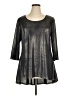 Anthology Metallic Silver 3/4 Sleeve Top Size 14 - photo 1