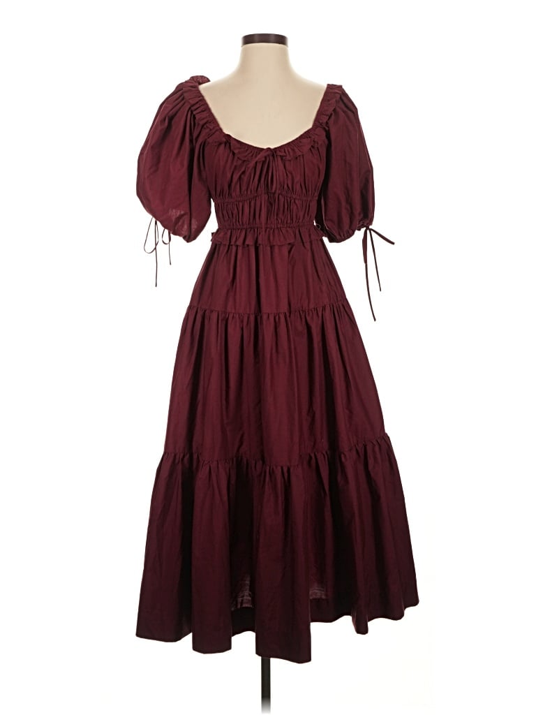 Pre-owned En Saison Casual Dress In Burgundy