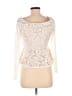 BCBGMAXAZRIA Ivory Long Sleeve Top Size M - photo 2