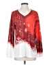 NORACORA Stars Red Long Sleeve Blouse Size S - photo 1