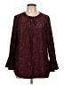 Skye's The Limit Burgundy Long Sleeve Blouse Size L - photo 1