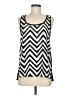 August Silk 100% Polyester Chevron-herringbone Silver Sleeveless Blouse Size M - photo 1