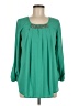 Assorted Brands 100% Polyester Teal Long Sleeve Blouse Size M - photo 1