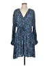 MNG 100% Viscose Polka Dots Blue Casual Dress Size 8 - photo 1