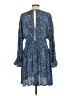MNG 100% Viscose Polka Dots Blue Casual Dress Size 8 - photo 2