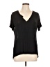Lily White Black Short Sleeve Top Size L - photo 1