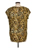 Larry Levine 100% Polyester Animal Print Gold Short Sleeve Blouse Size L - photo 2