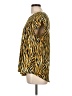 Larry Levine 100% Polyester Animal Print Gold Short Sleeve Blouse Size L - photo 5