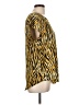 Larry Levine 100% Polyester Animal Print Gold Short Sleeve Blouse Size L - photo 4