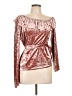 StyleStalker Metallic Pink Long Sleeve Blouse Size L - photo 1