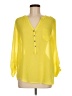 Pink Owl Yellow 3/4 Sleeve Blouse Size M - photo 1