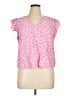 On 34th 100% Viscose Pink Short Sleeve Blouse Size XL - photo 1