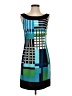 Connected Apparel Graphic Teal Cocktail Dress Size 4 - photo 1