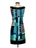 Connected Apparel Graphic Teal Cocktail Dress Size 4 - photo 2