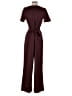 Worthington Color Block Burgundy Jumpsuit Size 8 - photo 2