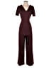Worthington Color Block Burgundy Jumpsuit Size 8 - photo 1