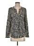 Collective Concepts 100% Polyester Houndstooth Black Long Sleeve Blouse Size S - photo 1