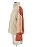 Simplee 100% Acrylic Color Block Tan Turtleneck Sweater Size S - photo 5