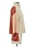 Simplee 100% Acrylic Color Block Tan Turtleneck Sweater Size S - photo 4