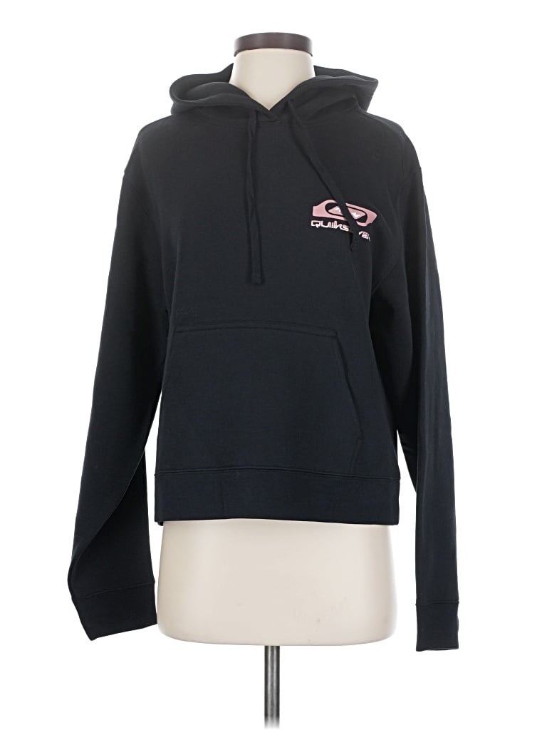 Pre-owned Quiksilver Pullover Hoodie In Black