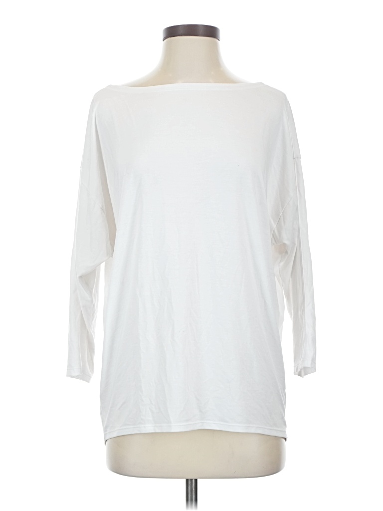 Pre-owned Athleta 3/4 Sleeve T-shirt In White