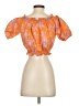Xirena Floral Orange Short Sleeve Blouse Size XS - photo 2