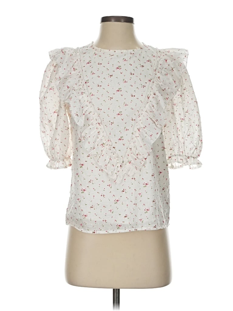 Pre-owned Storia 3/4 Sleeve Blouse In White