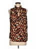 Veronica M. 100% Polyester Animal Print Brown Sleeveless Blouse Size M - photo 1