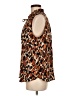 Veronica M. 100% Polyester Animal Print Brown Sleeveless Blouse Size M - photo 5
