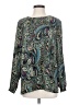 J.Jill 100% Polyester Paisley Teal Long Sleeve Blouse Size S - photo 1