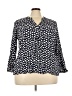 Como Blu 100% Rayon Blue 3/4 Sleeve Henley Size 3X - photo 1