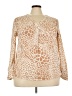 Ann Taylor Animal Print Tan Long Sleeve Blouse Size XXL - photo 1