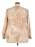 Ann Taylor Animal Print Tan Long Sleeve Blouse Size XXL - photo 2