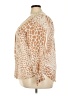 Ann Taylor Animal Print Tan Long Sleeve Blouse Size XXL - photo 5