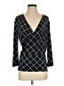 Ellen Tracy Argyle Black 3/4 Sleeve Blouse Size S - photo 1